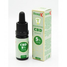 HEMPX CBD OIL 5%, 500MG ΕΚΧΥΛΙΣΜΑ ΚΑΝΝΑΒΙΔΙΟΛΗΣ 10ML