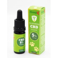 HEMPX CBD OIL 5%, 500MG ΓΙΑ ΚΑΤΟΙΚΙΔΙΑ ΕΚΧΥΛΙΣΜΑ ΚΑΝΝΑΒΙΔΙΟΛΗΣ 10 ML